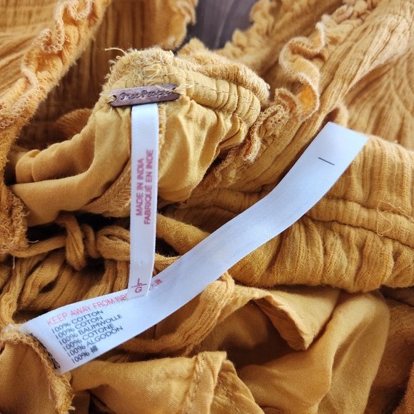 Free People Antoniette Boho Mini Dress in Marigold Glow Size Large - Picture 12 of 12